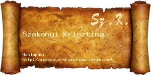 Szakonyi Krisztina névjegykártya