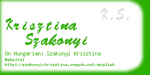 krisztina szakonyi business card